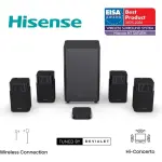 Hisense 4.1.2 CH Soundbar, 720 W, Dolby Atmos HT SATURN, Wireless Speakers - Black