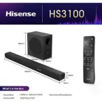 Hisense 3.1Ch 480W Soundbar With Wireless Subwoofer HS3100 (2024)