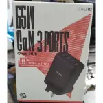 Tecno U60T 65W GaN 3 Ports Omni Fast Charger- Black/ White